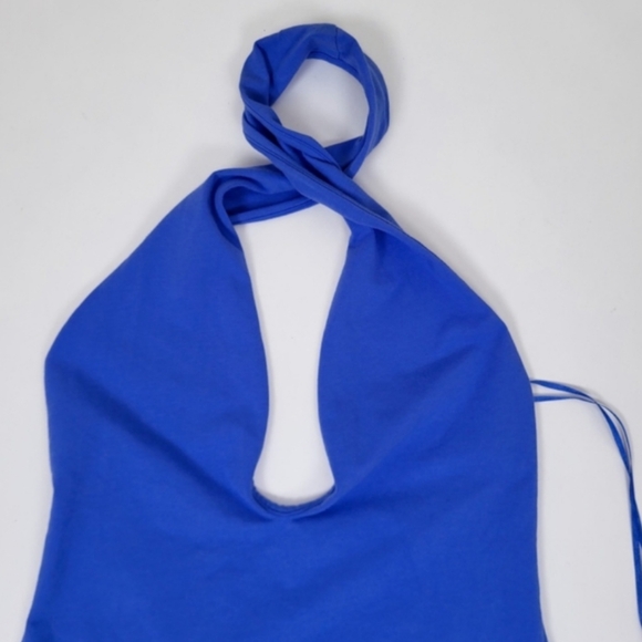 Free People Intimately 'Under the Sun's Halter-Top Thong Bodysuit - Mystic Blue - Picture 5 of 5